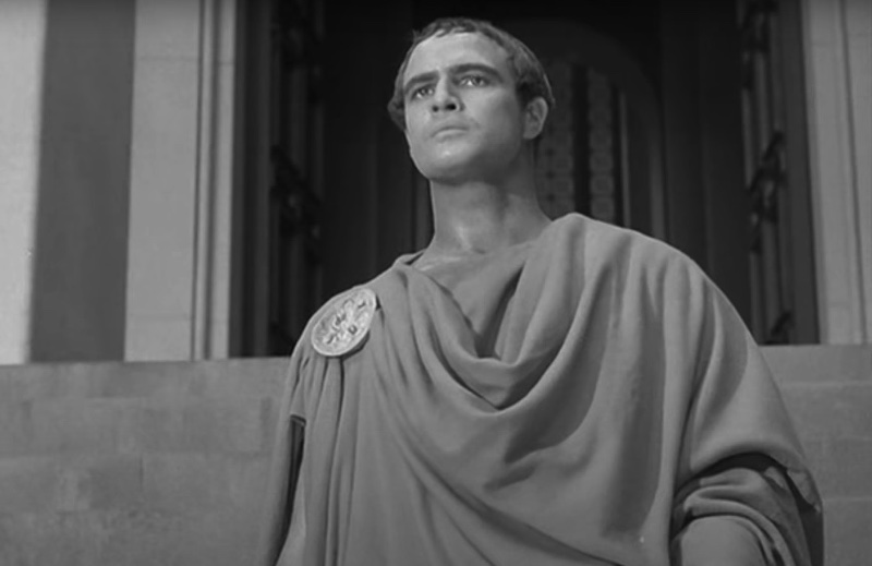A screencap of Marlon Brando as Mark Antony in Julius Caesar.