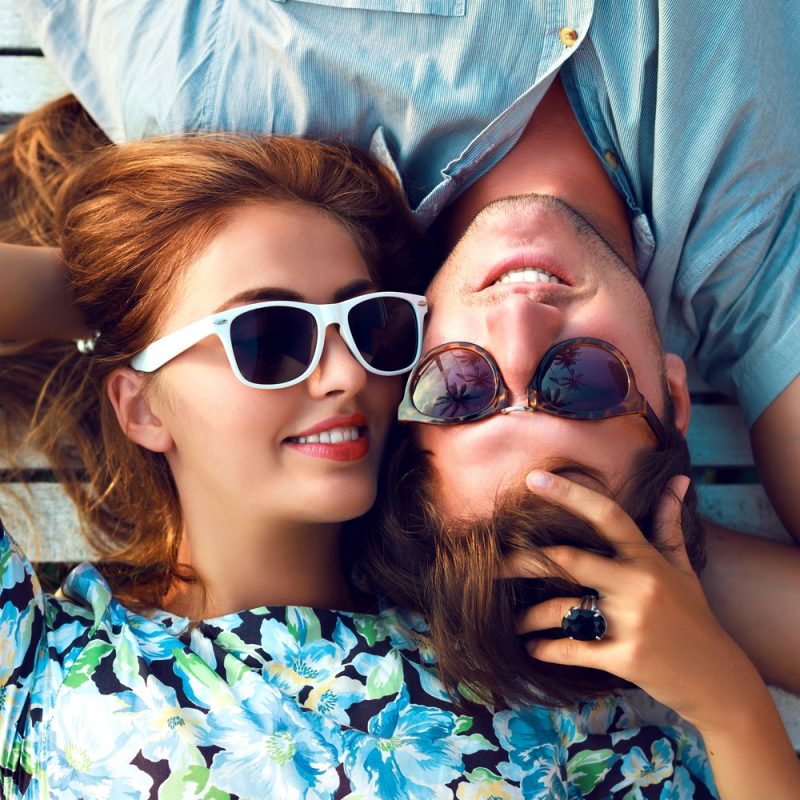 Matching Couple Wearing Sunglasses