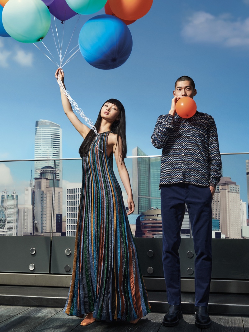 Mao Xiaoxing and Yun Hoseok come together as the stars of Missoni's fall-winter 2021 campaign.