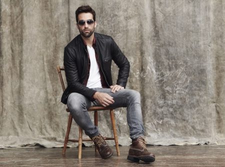 Stylish Man in Jeans and Leather Jacket