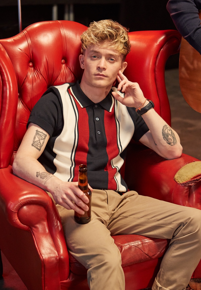 Front and center, Connor Ball of The Vamps stars in Ben Sherman's fall-winter 2021 campaign.