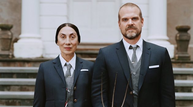 Welcome Home: David Harbour & Anh Duong Come Together for Thom Browne Anh Duong and David Harbour star in a fall 2021 portfolio for Thome Browne.