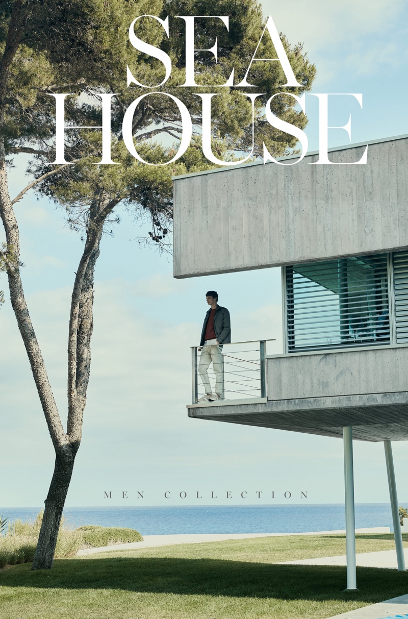 Tim Schuhmacher stars in a story entitled "Sea House" for Massimo Dutti.