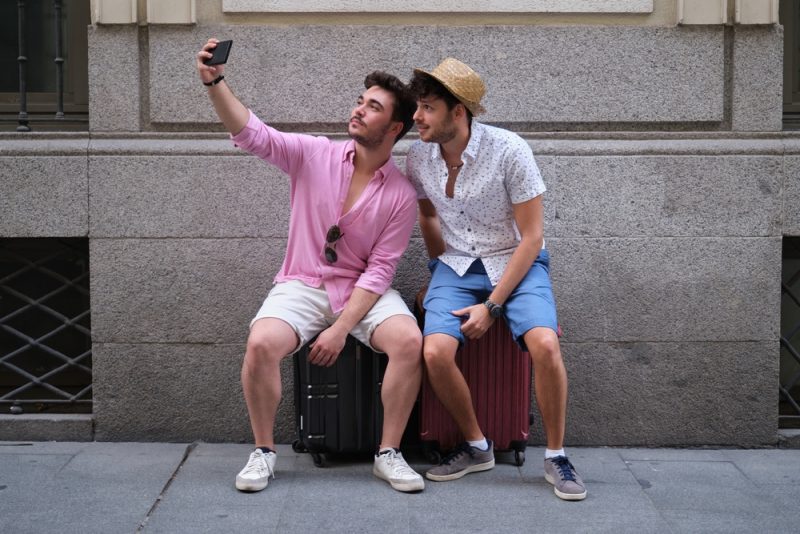 Two Men Selfie Casual Style