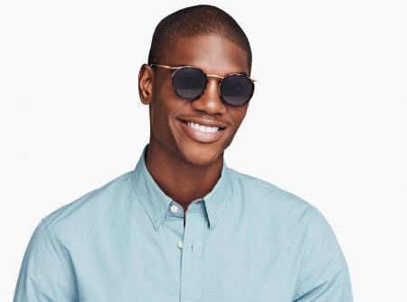 Warby Parker unveils new mixed-material eyewear with styles such as its Carmen sunglasses that feature a cognac tortoise with polished gold frame.
