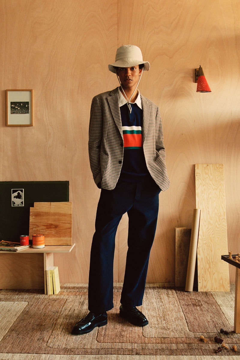 Zara offers up modern prep style with its textured shown blazer that Ruben Boa wears with some of the brand's latest arrivals.