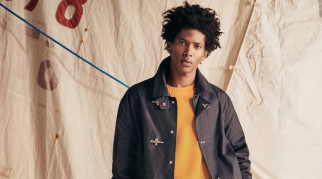 Rafael Mieses Embraces Nautical Style in New Zara Capsule Rafael Mieses models white straight-fit jeans with a sweater and cotton pocket jacket by Zara.