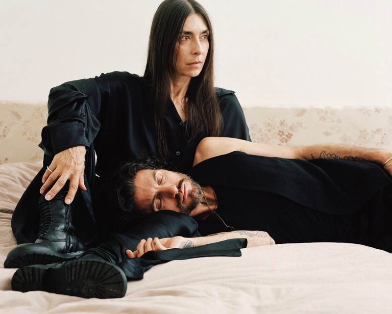 Rachel Rep and Matthew Botakis appear in Ann Demeulmeester's fall-winter 2021 campaign.