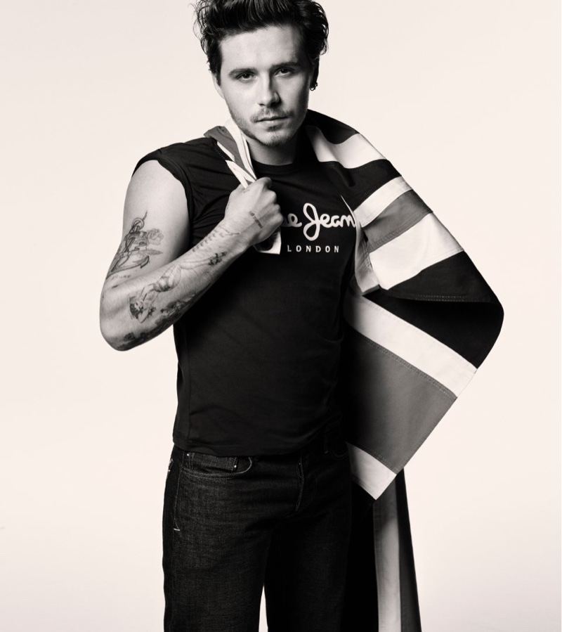 Reuniting with Pepe Jeans, Brooklyn Beckham fronts the brand's fall-winter 2021 men's campaign.