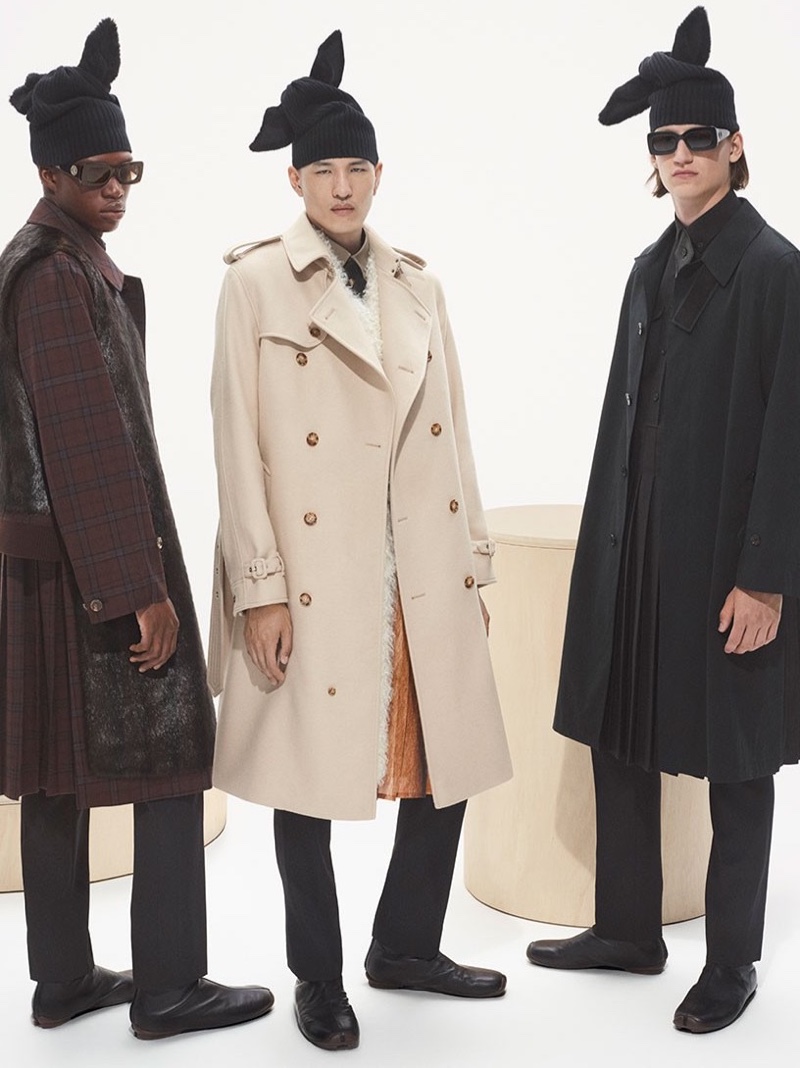 Sita, Nozomu Ito, and Finn Rosseel star in Burberry's fall-winter 2021 men's campaign.