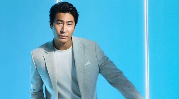 Chris Pang Inspires in Smart Looks for David Jones Style Series Chris Pang dons a dashing gray suit from David Jones.