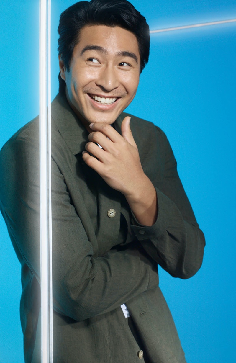 All smiles, Chris Pang fronts David Jones' Mr. Jones Style Series campaign.