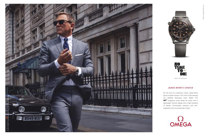 Daniel Craig stars in an OMEGA campaign for the Seamaster Diver 300M watch that he wears as James Bond in the new 007 movie "No Time to Die."