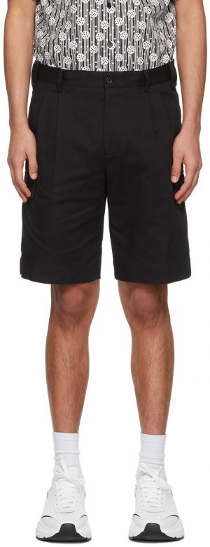 Dolce & Gabbana Black Double-Pleated Shorts Dolce & Gabbana Black Double-Pleated Shorts