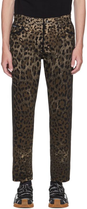 Dolce & Gabbana Black & Brown Leopard Jeans Dolce & Gabbana Black & Brown Leopard Jeans