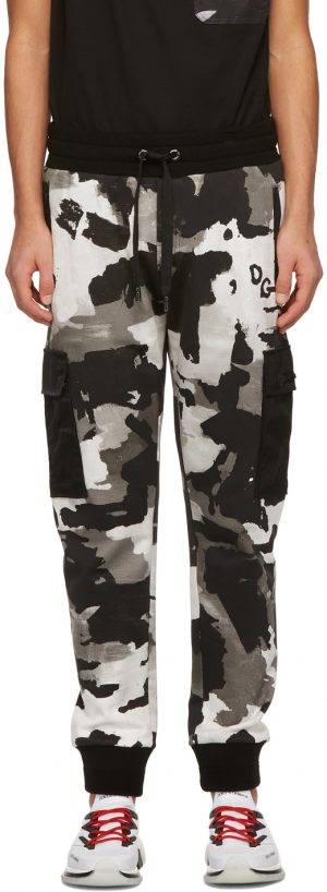 Dolce & Gabbana Black & White Camouflage Jogging Cargo Pants Dolce & Gabbana Black & White Camouflage Jogging Cargo Pants