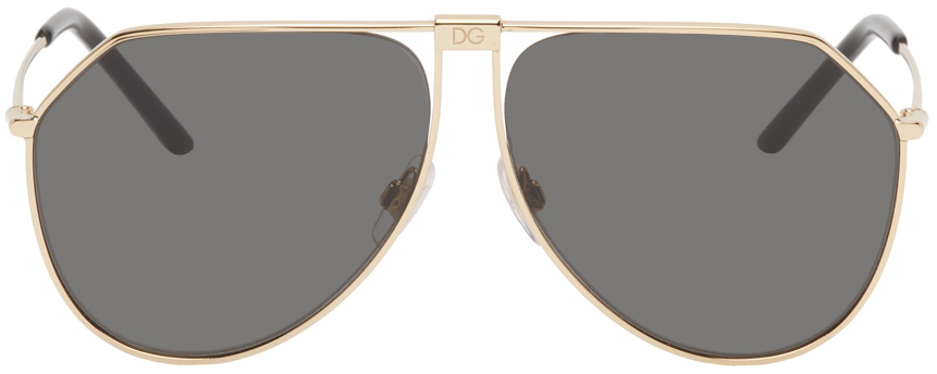 Dolce & Gabbana Gold Slim Aviator Sunglasses | The Fashionisto