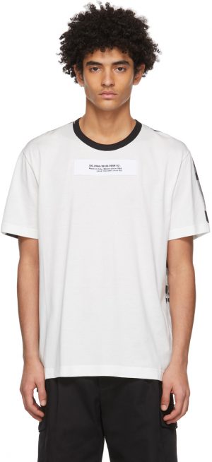 Dolce & Gabbana White Two-Tone Patch T-Shirt Dolce & Gabbana White Two-Tone Patch T-Shirt