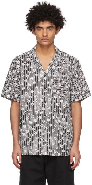 Dolce & Gabbana White & Black Bowling Short Sleeve Shirt Dolce & Gabbana White & Black Bowling Short Sleeve Shirt