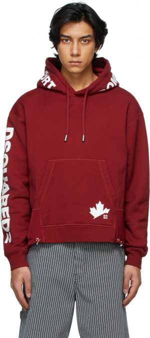 Dsquared2 Red Leaf Hoodie Dsquared2 Red Leaf Hoodie
