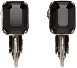 Dsquared2 Silver & Black Crystal Clip-On Earrings Dsquared2 Silver & Black Crystal Clip-On Earrings
