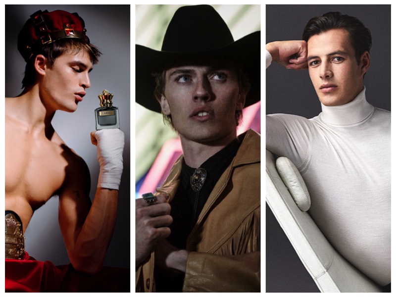 Week in Review: Parker Van Noord for Jean Paul Gaultier Scandal fragrance campaign, Lucky Blue Smith for GQ Style Russia, Harry Gozzett for Reiss Signatures.