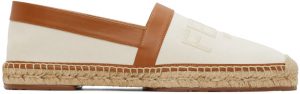 Fendi Beige & Tan Undyed Logo Espadrilles Fendi Beige & Tan Undyed Logo Espadrilles