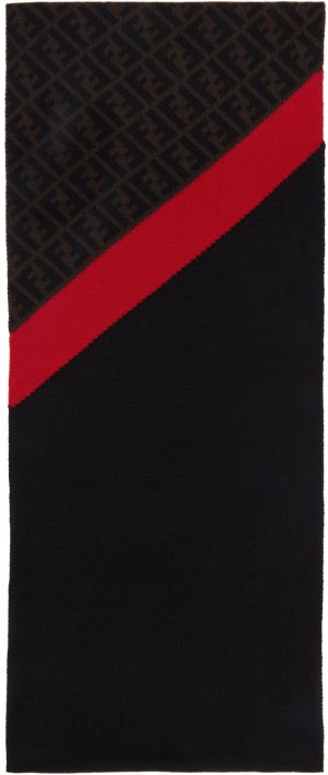 Fendi Black & Brown 'Forever Fendi' Scarf Fendi Black & Brown 'Forever Fendi' Scarf