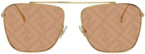 Fendi Gold 'Fendi Fabulous' Navigator Sunglasses Fendi Gold 'Fendi Fabulous' Navigator Sunglasses