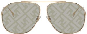 Fendi Gold & Grey 'Forever Fendi' Aviator Sunglasses Fendi Gold & Grey 'Forever Fendi' Aviator Sunglasses