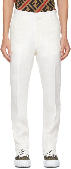 Fendi White Hemp Trousers Fendi White Hemp Trousers