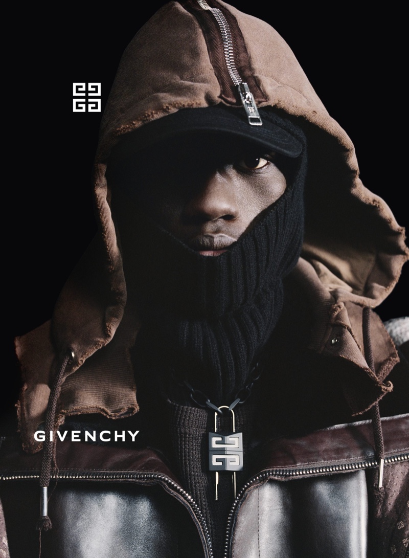 Moustapha Sy stars in Givenchy's fall-winter 2021 men's campaign.