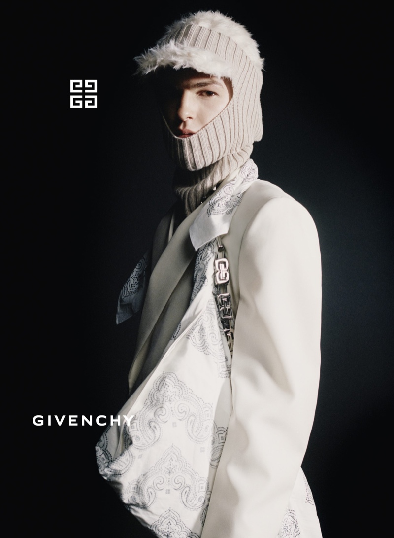 Andy Charpentier fronts Givenchy's fall-winter 2021 campaign.