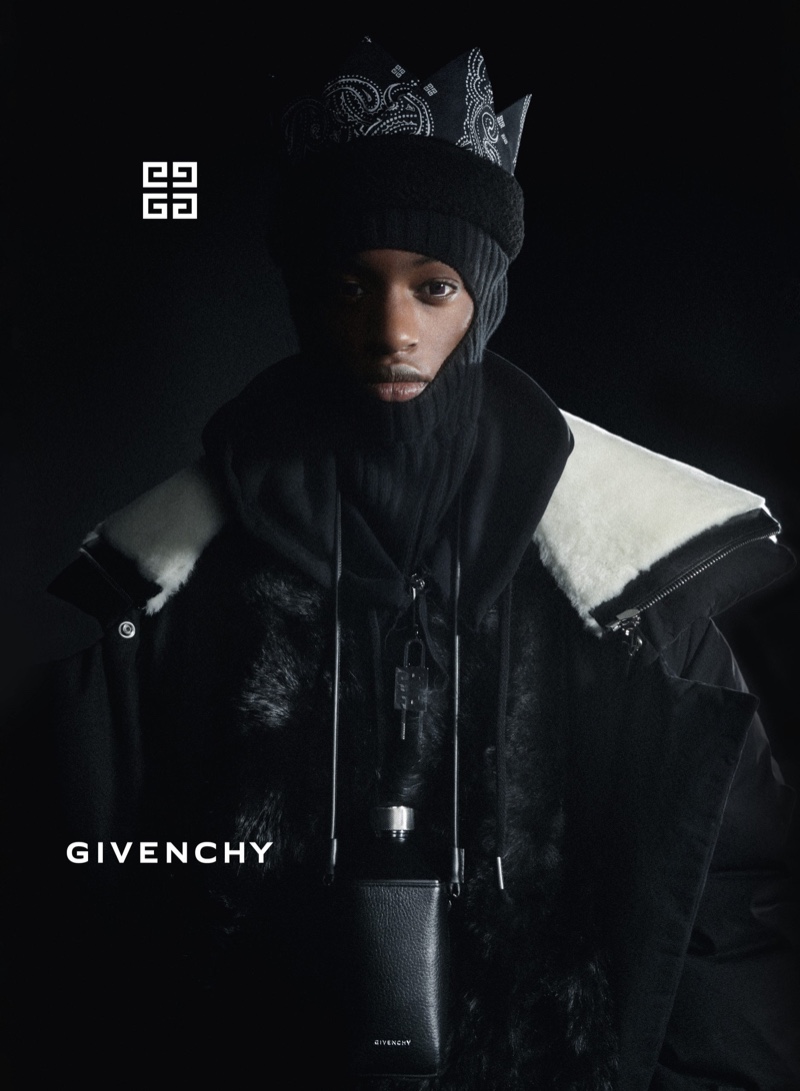 Craig Shimirimana appears in Givenchy's fall-winter 2021 men's campaign.