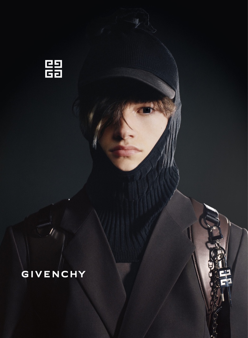 Fresh face Robin Genissel fronts Givenchy's fall-winter 2021 men's campaign.