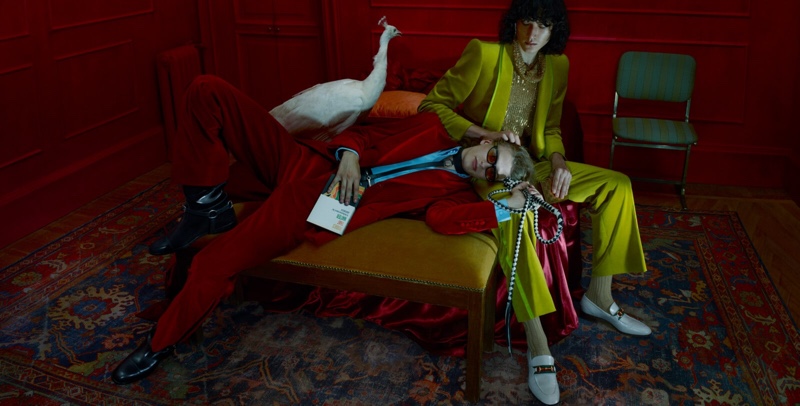 Victor Norberg and Solha Park appear in the Gucci Aria fall 2021 campaign.