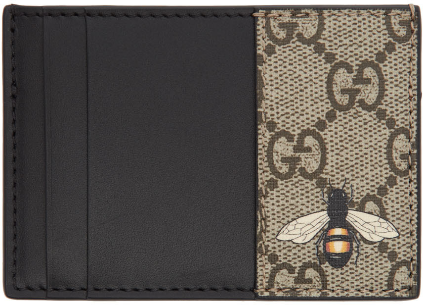 Gucci Beige GG Bee Card Holder The Fashionisto