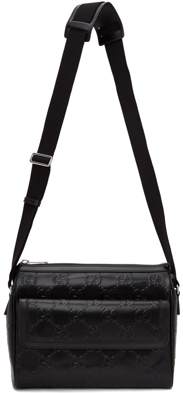 Gucci Black GG Embossed Messenger Bag The Fashionisto