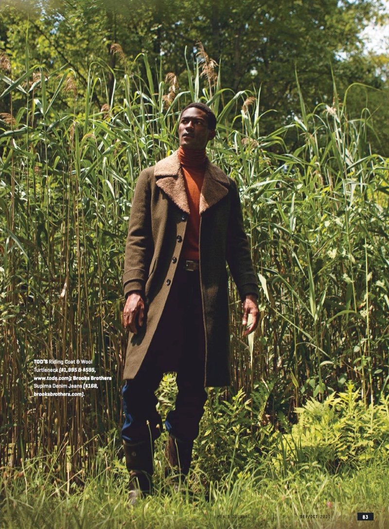 Hamid Onifade Tackles Rugged Fall Style for Men's Journal