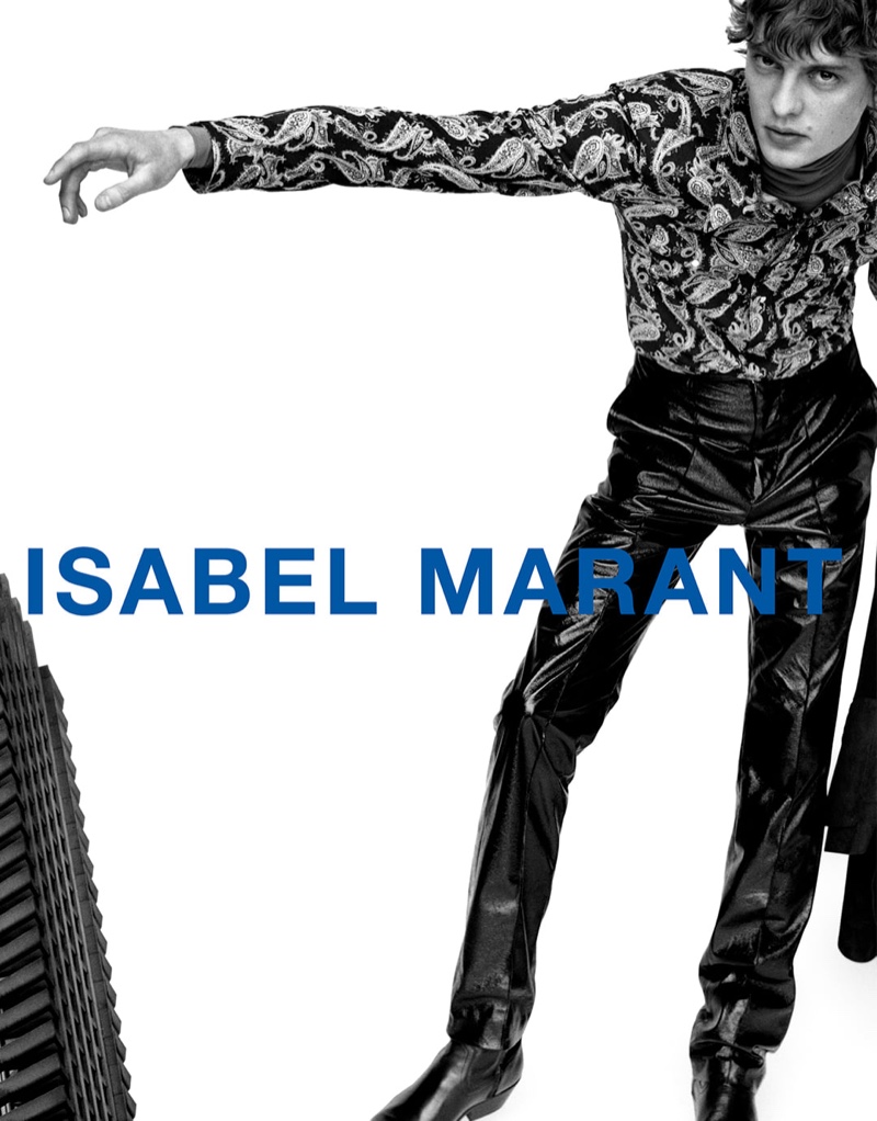 Leon Dame fronts Isabel Marant's fall-winter 2021 men's campaign.