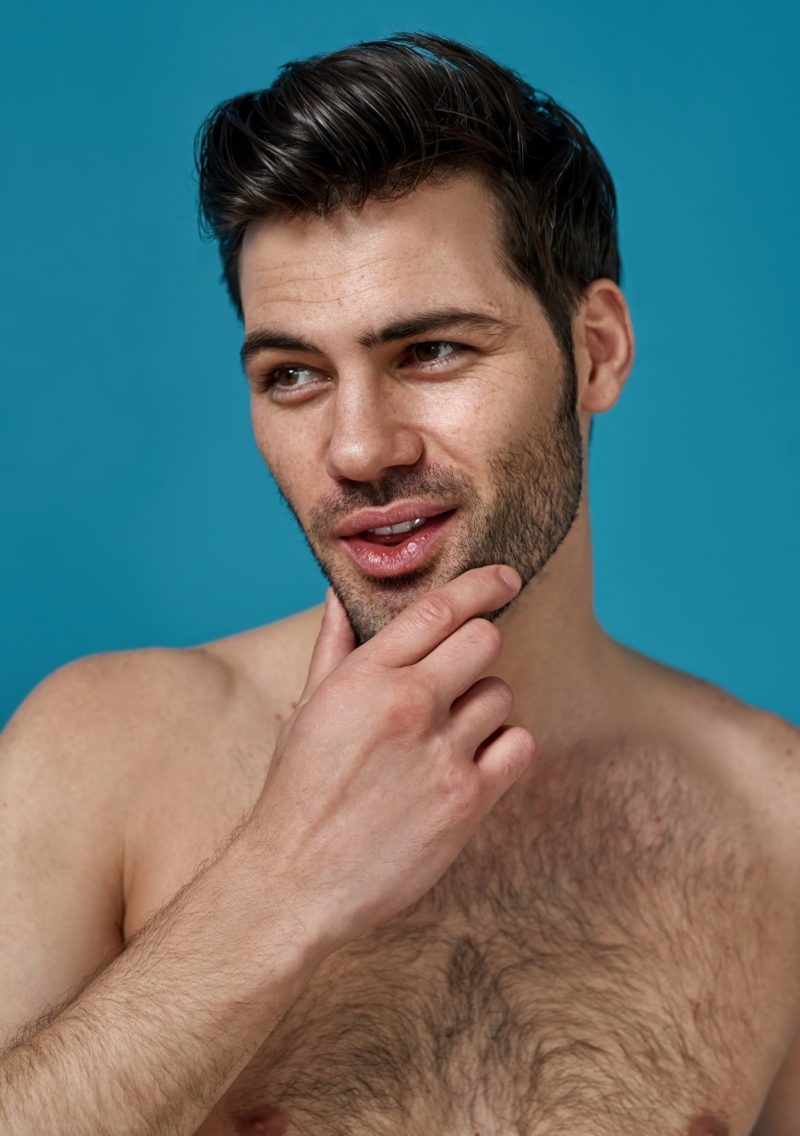 Male Model with Hairy Chest