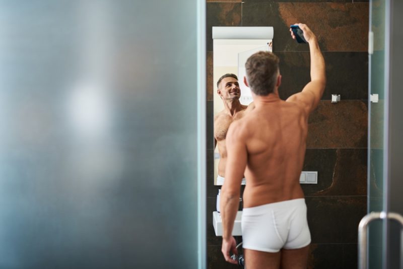 Man Bathroom Underwear Selfie
