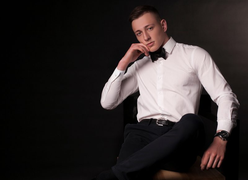 Man in White Shirt and Black Bowtie