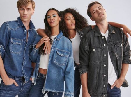 Models Lucky Blue Smith, Jordan Daniels, Marlee Bell, and Francisco Lachowski star in Mavi's fall-winter 2021 campaign.
