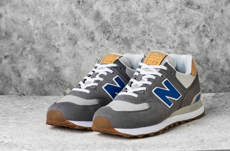 New Balance Grey Blue 574 Sneakers