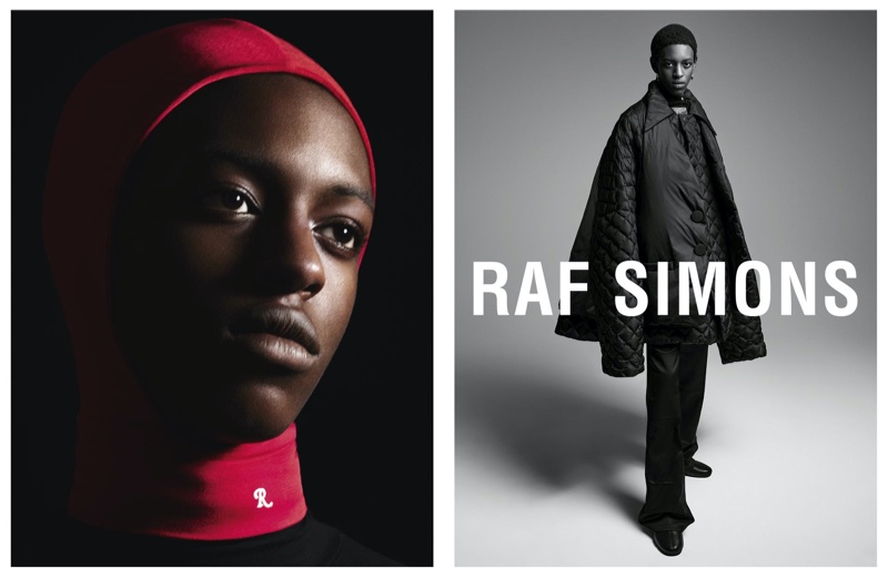 Craig Shimirimana fronts Raf Simons' fall-winter 2021 campaign.