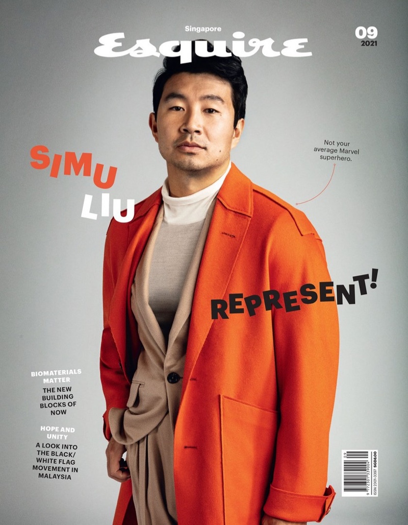 Simu Liu covers the September 2021 issue of Esquire Singapore. He dons a sleek look from Zegna.