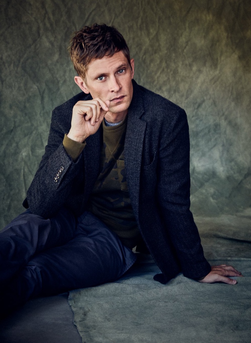 Embracing a touch of sartorial style, Mathias Lauridsen dons a soft-shouldered tweed blazer by Todd Snyder.