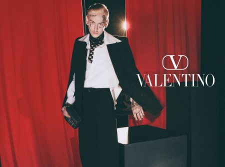 Teddy Corsica fronts Valentino's fall-winter 2021 men's campaign.