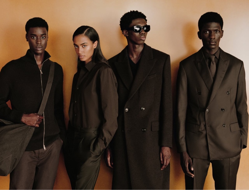 Babacar N'doye, Sacha Quenby, Ottawa Kwami, and Moustapha Sy wear chic looks from Zara's fall 2021 ORigins collection.